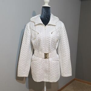Chico's White Quilted Puffer Jacket